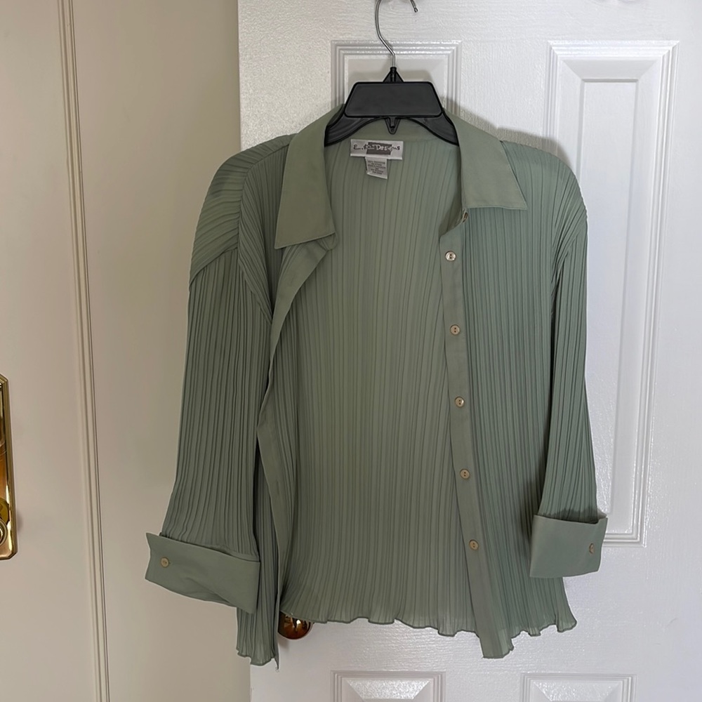 Sage Pleated Blouse